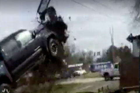 Verfolgungsjagd Pickup Sprung Crash USA
