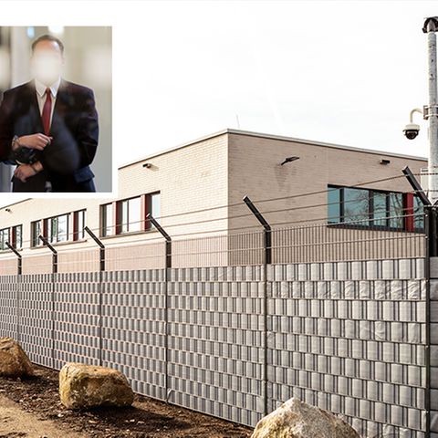 Timo S. gilt als Rädelsführer der "Gruppe Freital". Für das Verfahren wurde in Dresden eigens ein Gebäude umgebaut. Die Felsbrocken sollen Lkws aufhalten.