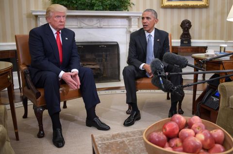 US-Präsident Donald Trump (l.) und sein Vorgänger Barack Obama