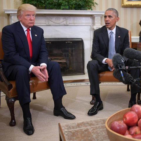 US-Präsident Donald Trump (l.) und sein Vorgänger Barack Obama