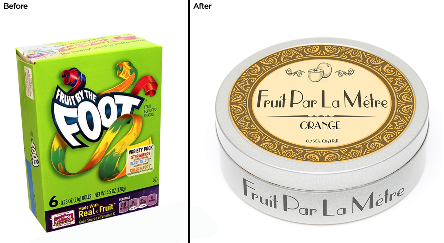 Neu verpackt, könnten die "Fruit by the foot" auch in Paris in einem Schaufenster liegen