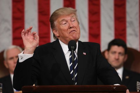 Donald Trump während seiner Rede im Kongress