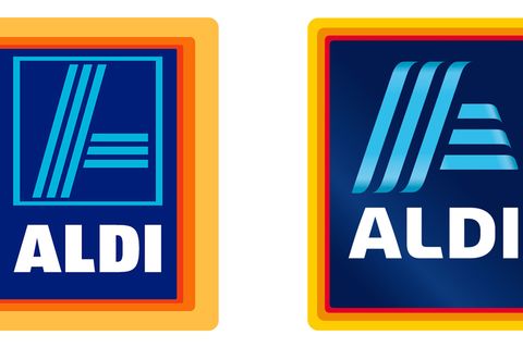 Vergleich von altem und neuem Logo von Aldi Süd