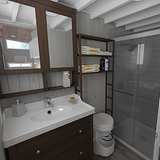 Das Badezimmer ist modern und funktional gestaltet.