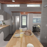 Die Küche lädt zum Kochen und Verweilen ein.