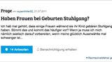 Haben Frauen bei Geburten Stuhlgang?