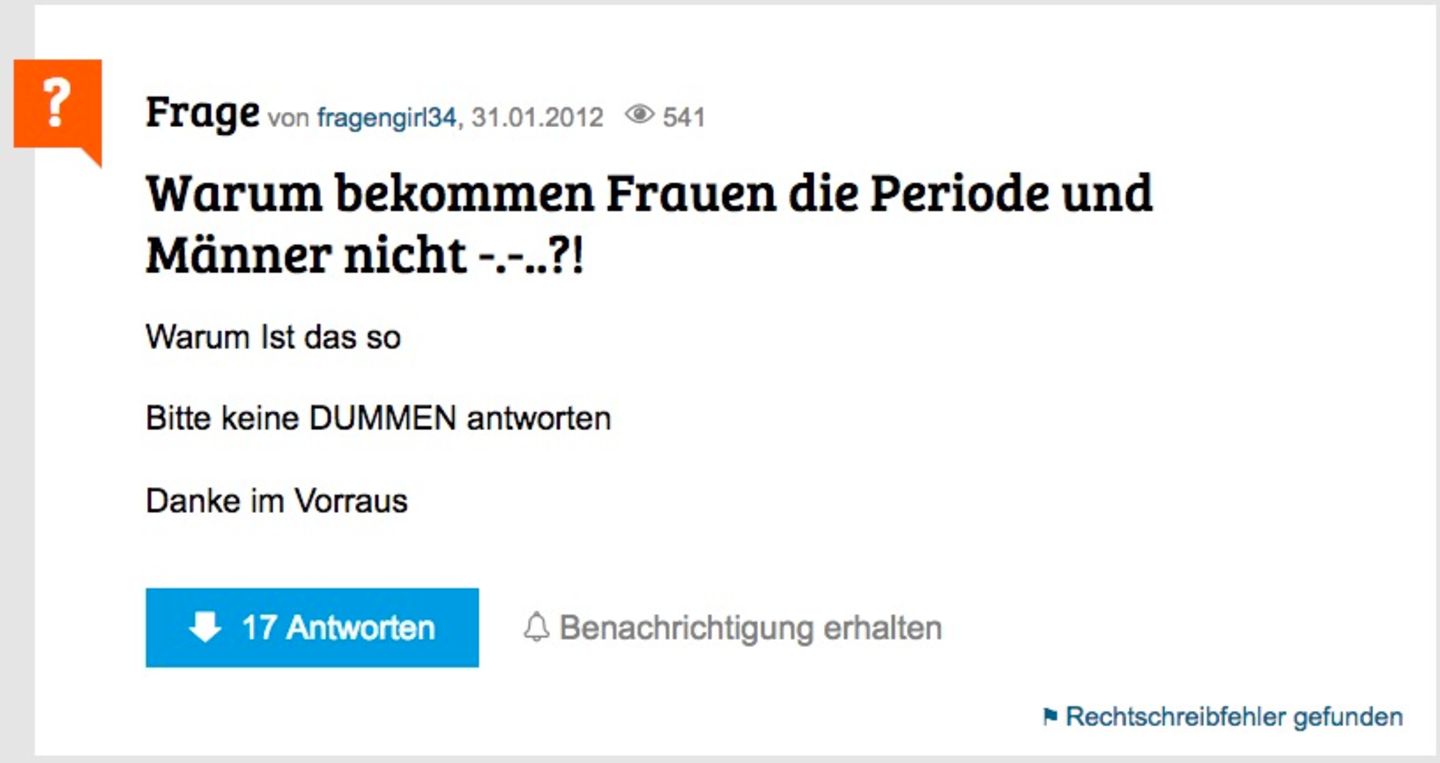Warum bekommen Frauen die Periode und Männer nicht?!