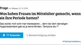 Was haben Frauen im Mittelalter gemacht, wenn sie ihre Periode hatten?