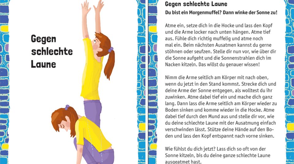 Kinderyoga: Der Wecker hat gerade geklingelt und du hast jetzt schon schlechte Laune? Dann hilft diese Streckübung, um sie zu vertreiben. Der Wecker hat gerade geklingelt und du hast jetzt schon schlechte Laune? Dann hilft diese Streckübung, um sie zu vertreiben.