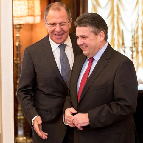 Sigmar Gabriel und Sergej Lawrow in Moskau, Russland