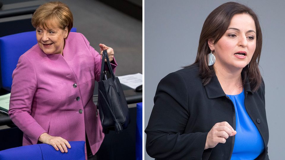 Auf dem Weg nach draußen: Merkel will nach Rede Bundestag verlassen - die Opposition holt sie zurück Auf dem Weg nach draußen: Merkel will nach Rede Bundestag verlassen - die Opposition holt sie zurück
