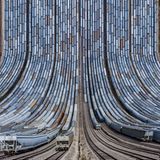 Alte Güterzüge in Texas.