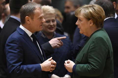 Donald Tusk und Angela Merkel