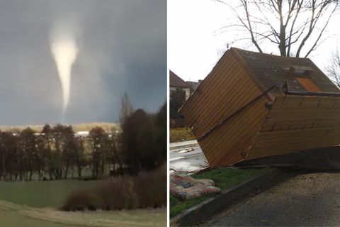 Kurzer, heftiger Wirbelsturm: Tornado hinterlässt bei Würzburg "Schneise der Verwüstung"