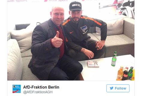 Hertha BSC hat der AfD im Streit um das Twitter-Foto mit Marvin Plattenhardt ein Ultimatum gesetzt