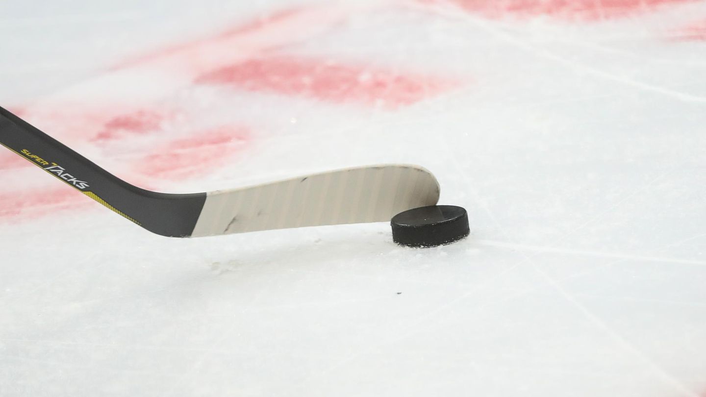 Eishockeyschläger mit Puck