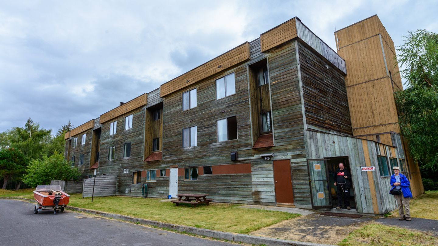 Die neuesten Appartement-Häuser der Stadt. Hier werden Besucher der Stadt untergebracht.