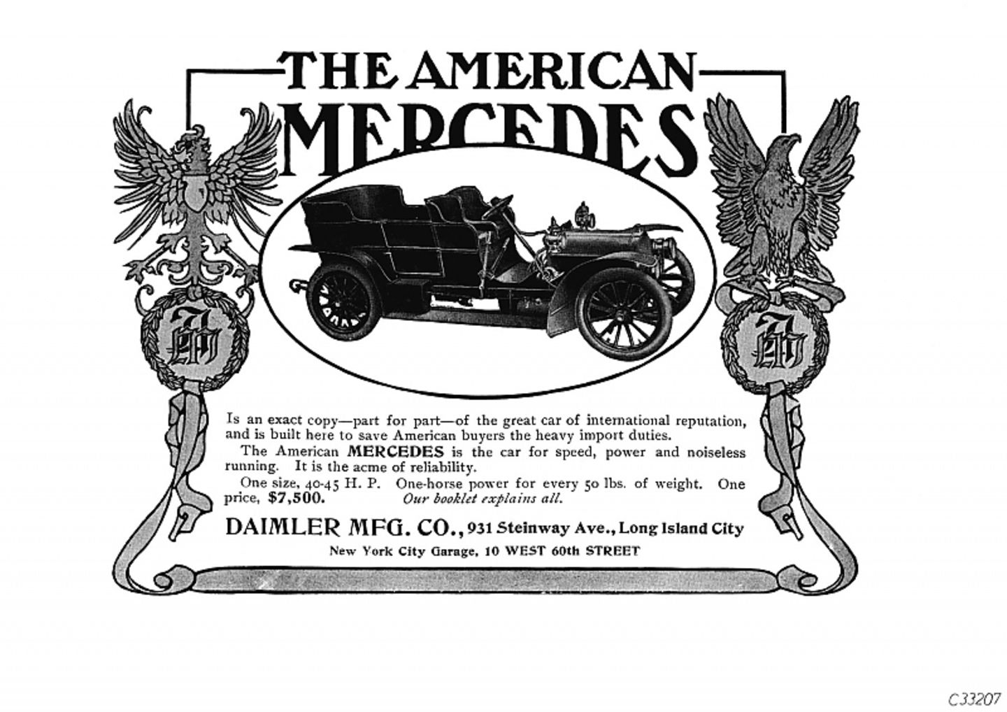 Werbeanzeigen von American Mercedes