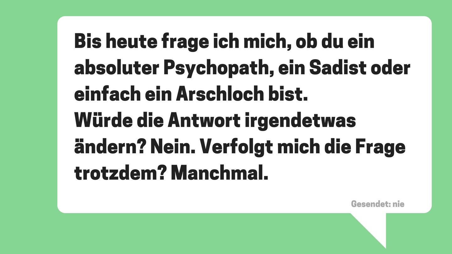 SMS an Ex-Partner, die nie abgeschickt wurden