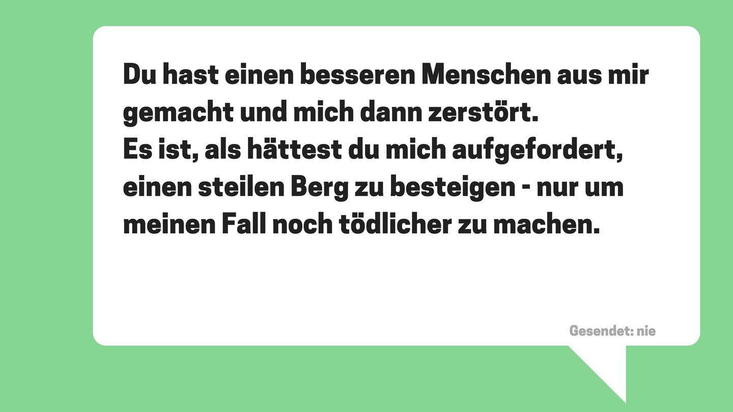 SMS an Ex-Partner, die nie abgeschickt wurden