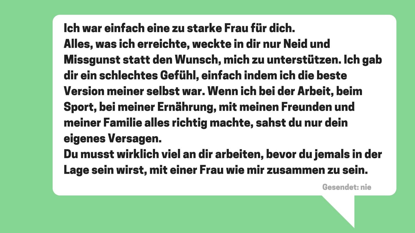 SMS an Ex-Partner, die nie abgeschickt wurden