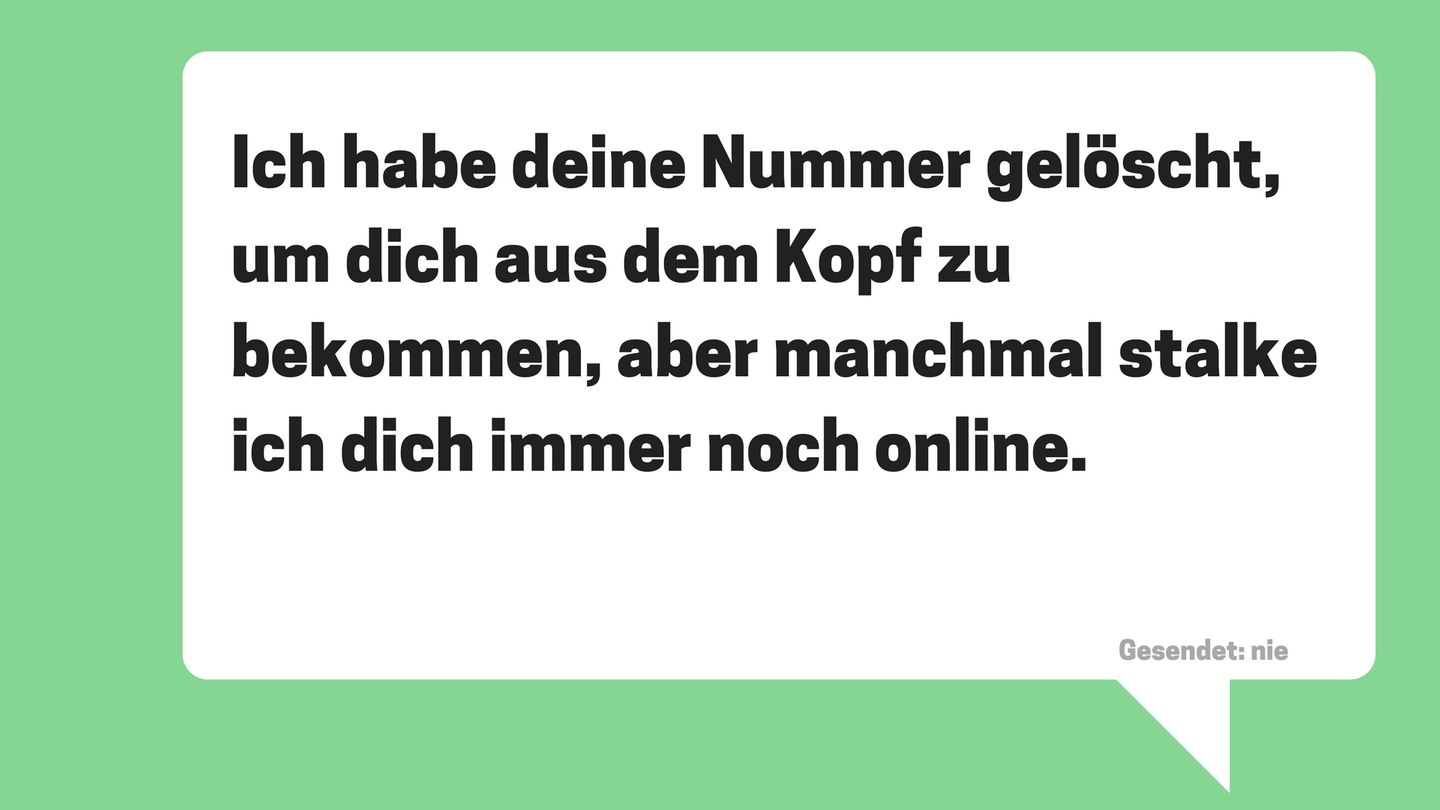 SMS an Ex-Partner, die nie abgeschickt wurden