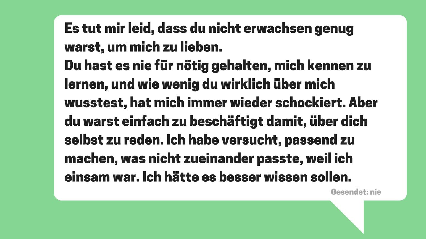 SMS an Ex-Partner, die nie abgeschickt wurden