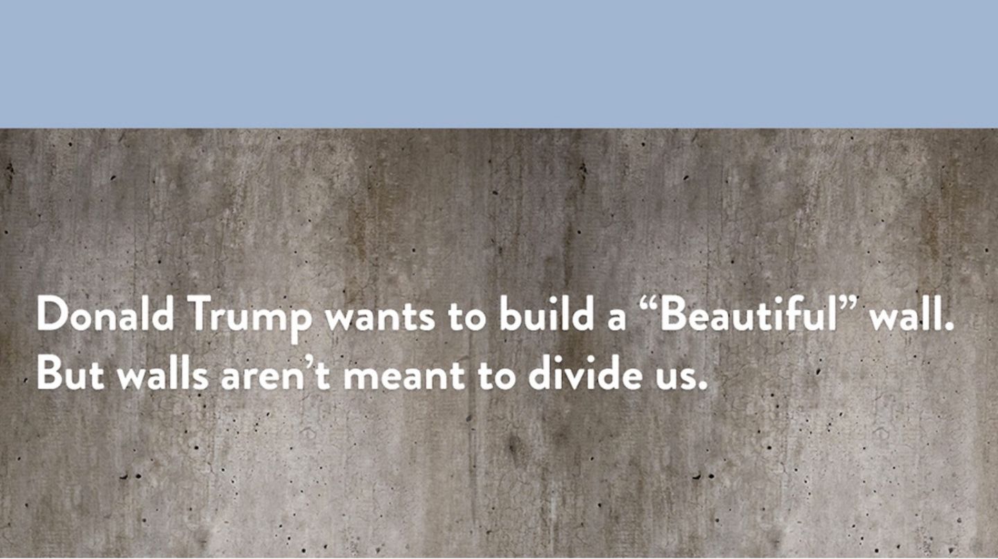 Trump-Protest: Kunst-Aktion gegen Trump: Diese Mauer soll Menschen vereinen