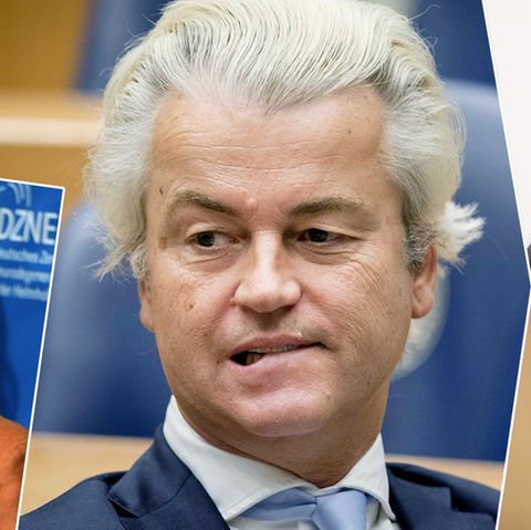 Dass Geert Wilders nicht so abschnitt, wie der Rechtspopulist erhofft hatte, ärgert AfD-Chefin Frauke Petry (u.r.). Sahra Wagenknecht (o.r.) und Angela Merkel sind dagegen erfreut.