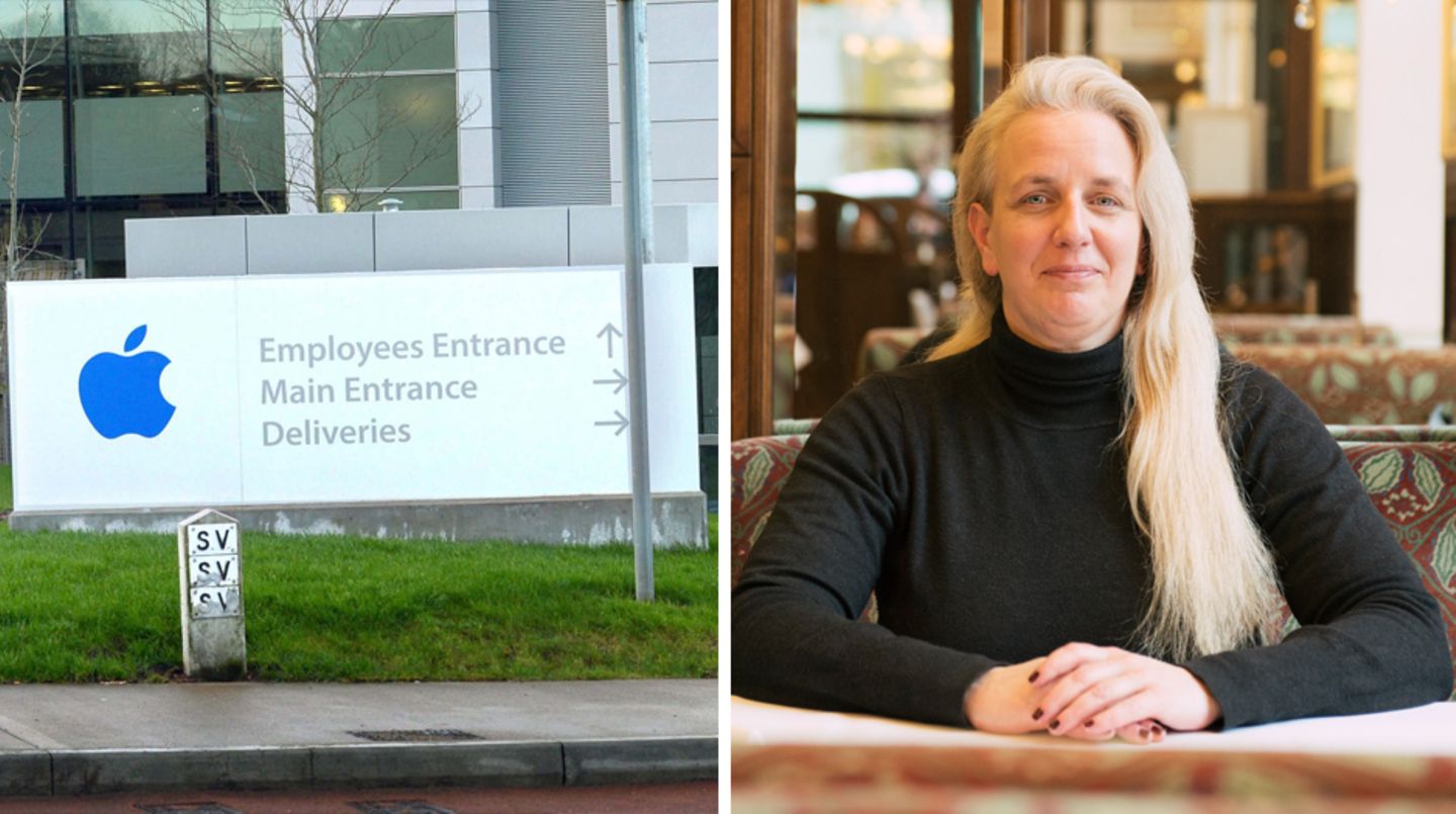 Daniela Kickl wurde in ihren drei Jahren bei Apple nicht glücklich. Links der Eingang zur Apple-Europa-Zentrale in Hollyhill in der Nähe von Cork in Irland.