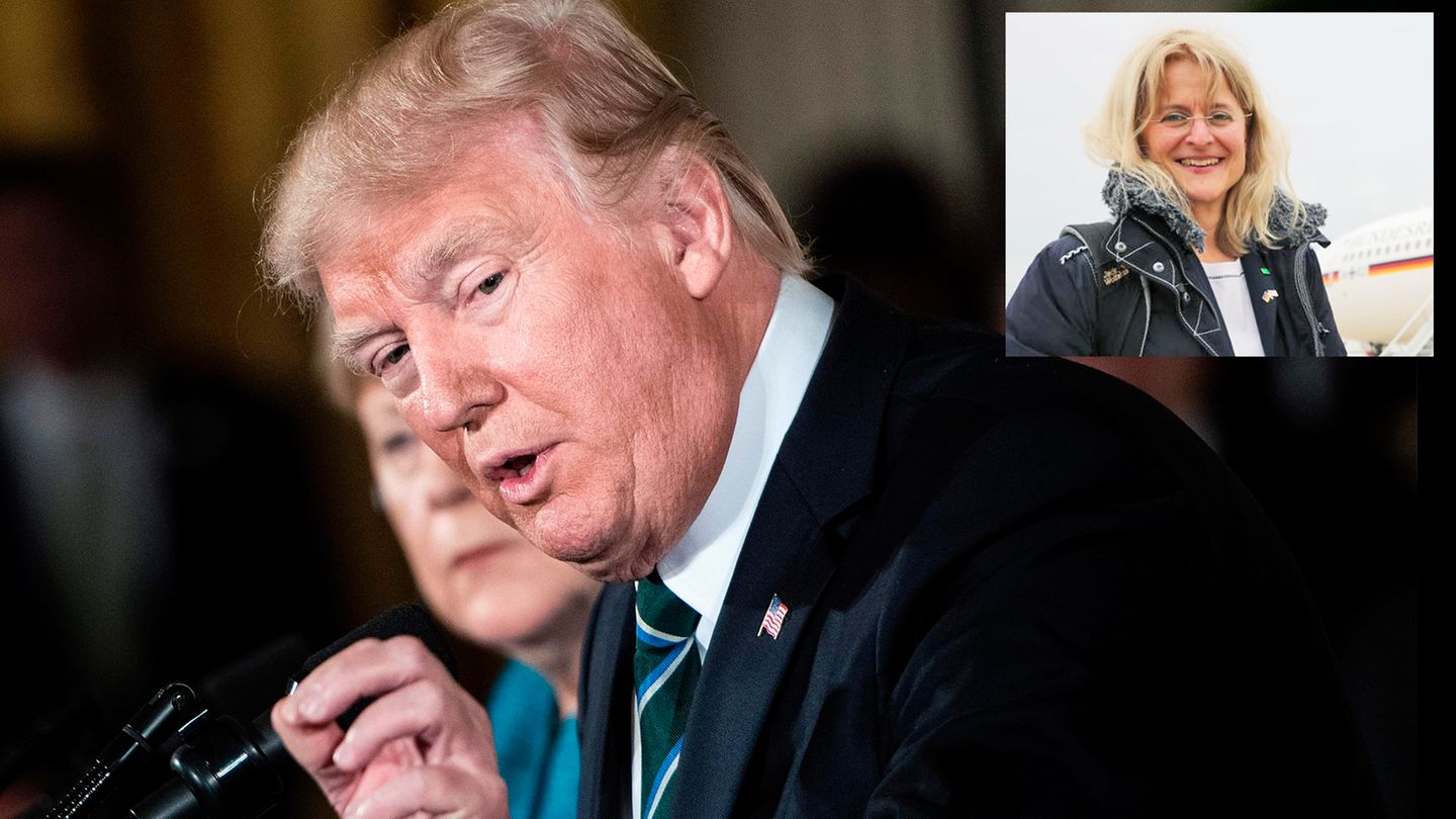 Donald Trump auf der Pressekonferenz mit Angela Merkel: US-Journalisten haben es gerade schwer, kritische Fragen zu stellen.
