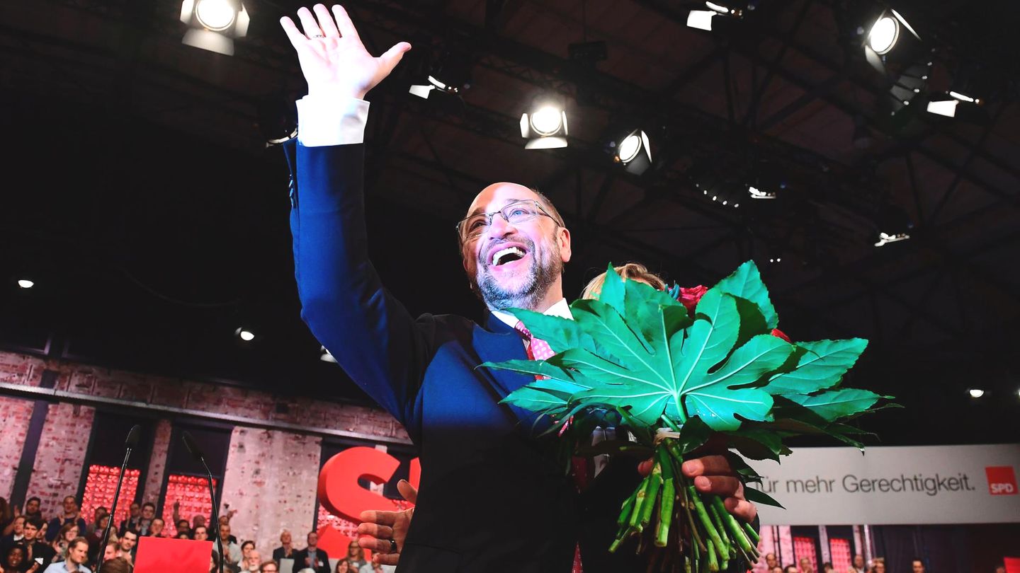 Der neue SPD-Chef Martin Schulz nach seiner Wahl am Sonntag in Berlin