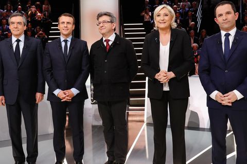 Frankreich Marine Le Pen Emmanuel Macron