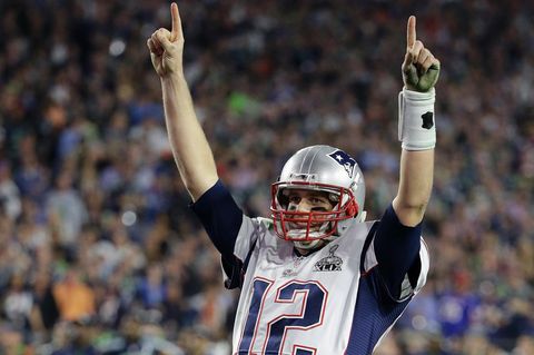 Hier trug er das Trikot noch: Tom Brady jubelt beim 51. Super Bowl