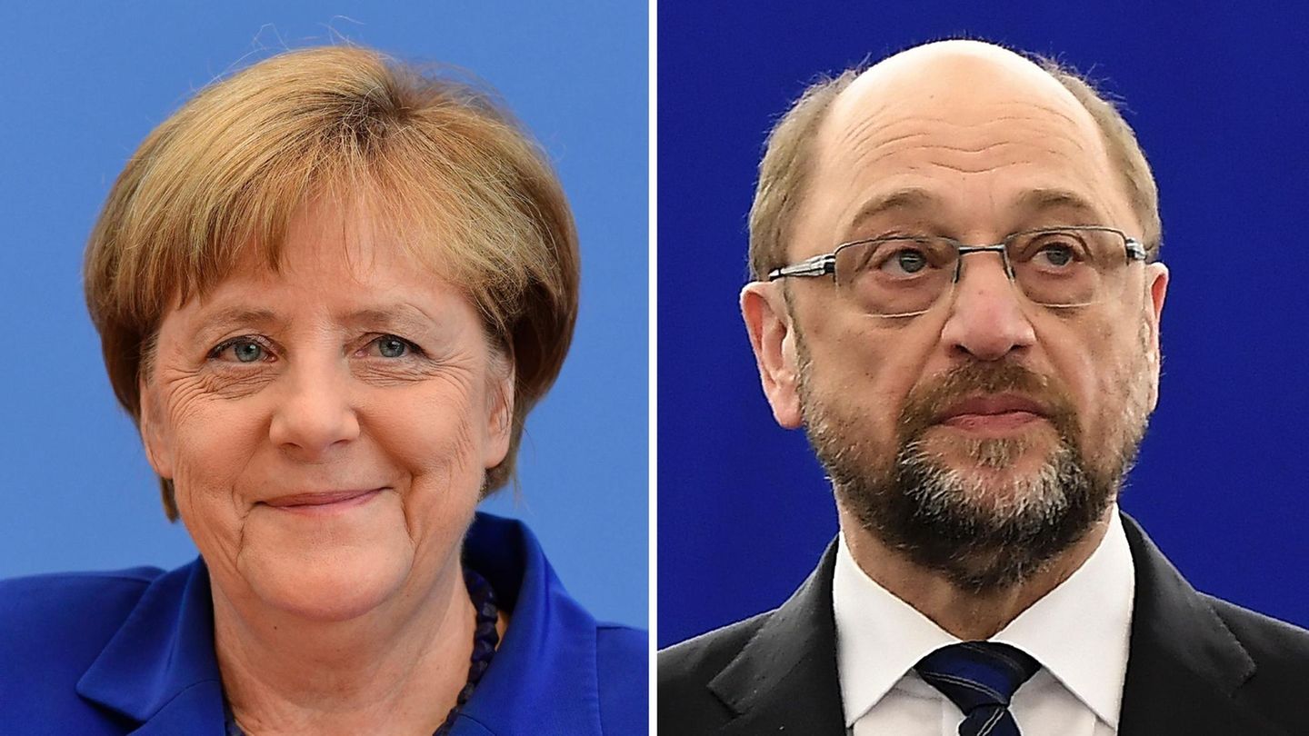 Angela Merkel und Martin Schulz