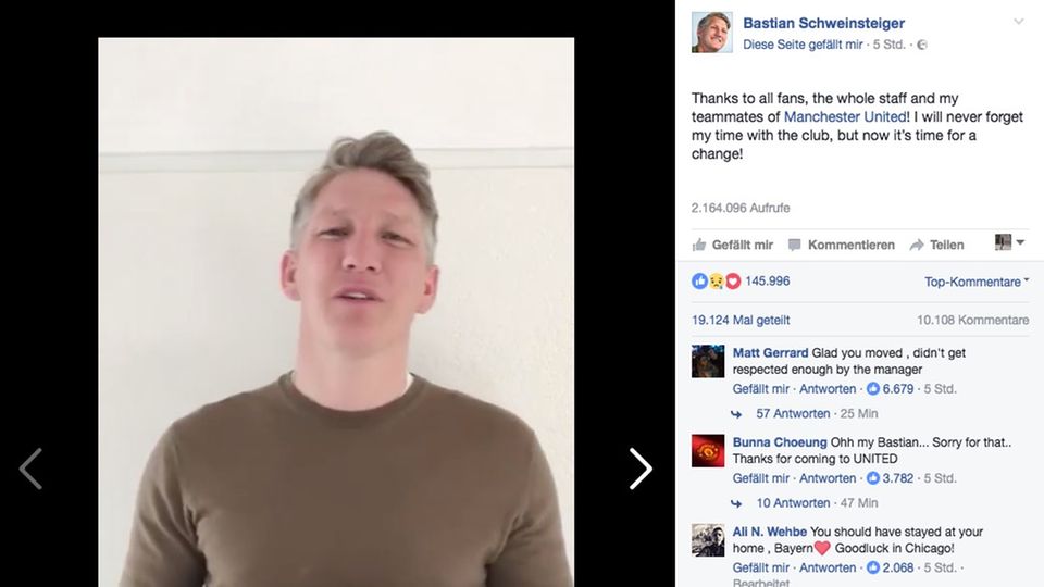 Wechsel in die USA: Schweinsteigers emotionale Videobotschaft zum Abschied Wechsel in die USA: Schweinsteigers emotionale Videobotschaft zum Abschied