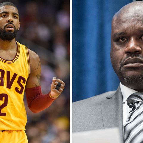 Der Basketballer Kyrie Irving (l.) und die NBA-Legende Shaquille O'Neal