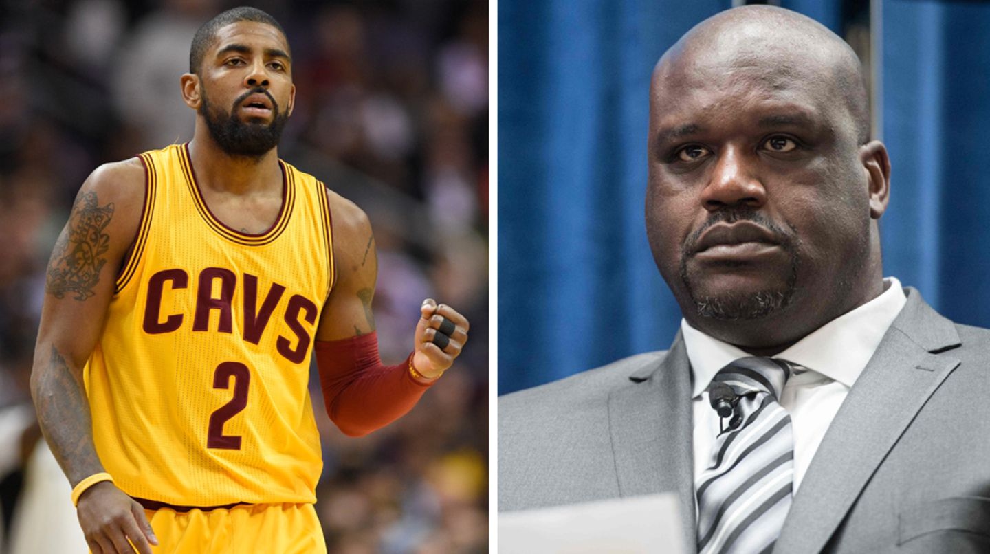 Der Basketballer Kyrie Irving (l.) und die NBA-Legende Shaquille O'Neal
