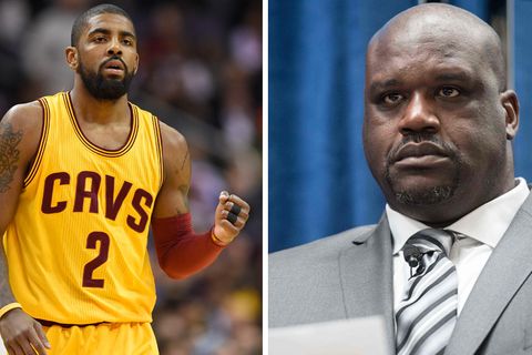 Der Basketballer Kyrie Irving (l.) und die NBA-Legende Shaquille O'Neal