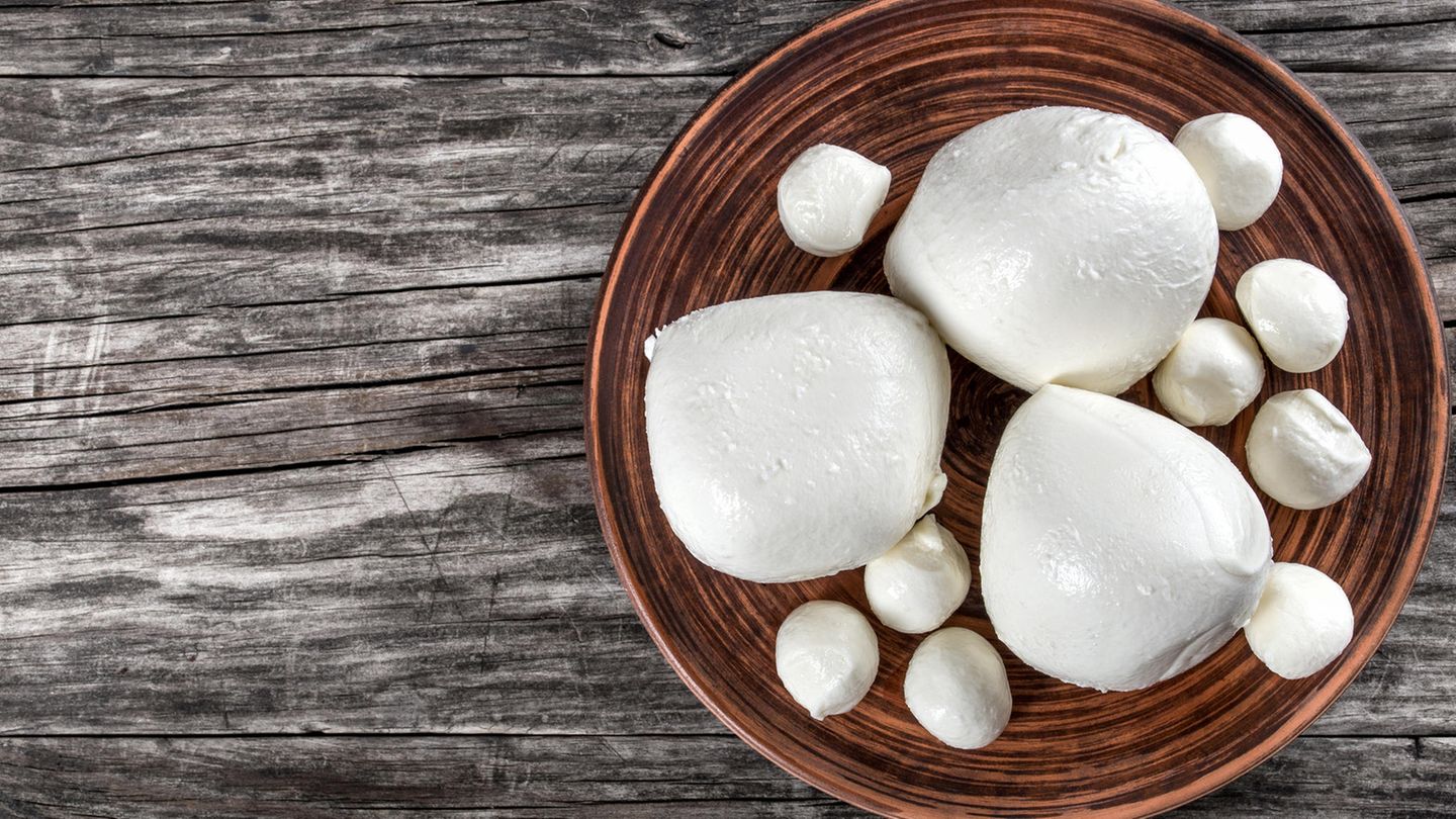 Buon appetito!: Mozzarella di bufala Anders als herkömmlicher Mozzarella wird der Mozzarella di bufala aus Büffelmilch zubereitet. Er schmeckt intensiver und ist cremiger als Mozzarella aus Kuhmilch. Köstlich schmeckt er auch auf Pizza. Im Raum Neapel kommt der Büffelmozzarella am liebsten darauf. Mozzarella di bufala Anders als herkömmlicher Mozzarella wird der Mozzarella di bufala aus Büffelmilch zubereitet. Er schmeckt intensiver und ist cremiger als Mozzarella aus Kuhmilch. Köstlich schmeckt er auch auf Pizza. Im Raum Neapel kommt der Büffelmozzarella am liebsten darauf.