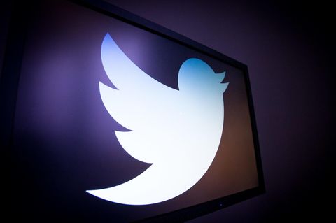 Das Logo des Kurznachrichtendienstes Twitter wird auf einem Bildschirm gezeigt