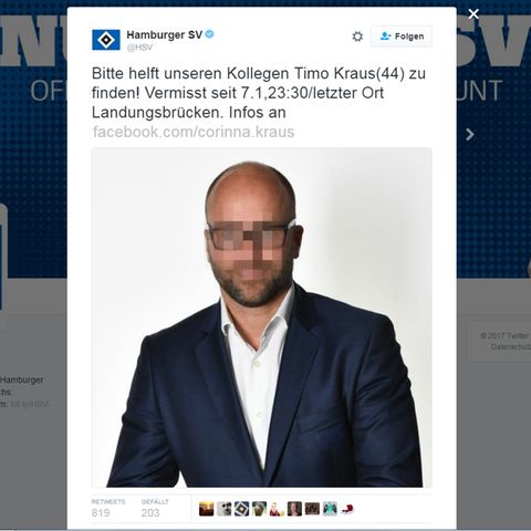 Mit diesem Aufruf sucht der HSV den Mitarbeiter