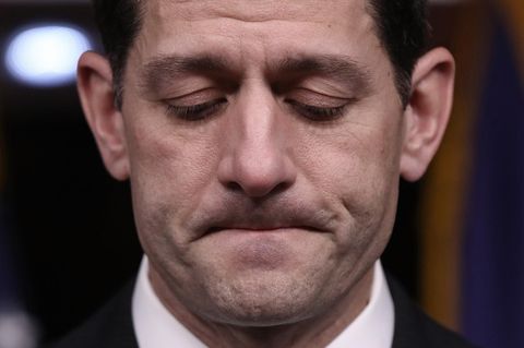 Hat Donald Trump eine peinliche Niederlage nicht ersparen können: Paul Ryan schaut verkniffen nach unten
