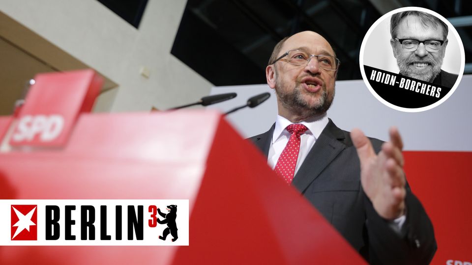 Kommentar zur Saarland -Wahl: Schulz-Zug gebremst - Martin Schulz am Rednerpult