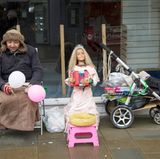 Ein rumänischer Musikant in Ebbw Vale, Wales. Die Menschen dort leben von EU-Zuschüssen, stimmten aber für Brexit.
