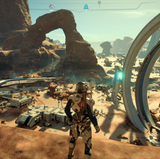Mass Effect: Andromeda Test Ryder schaut auf seine erste Siedlung auf Eos