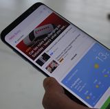 Der Bixby-Assistent zeigt etwa das Wetter, aktuelle Nachrichten und die zurückgelegten Schritte des nutzers.