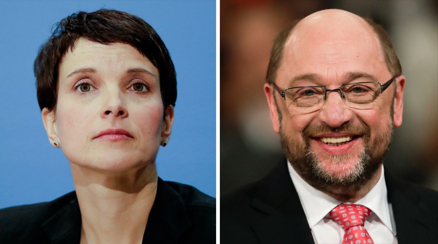 Weniger Zustimmung für die AfD und Frauke Petry, die SPD und Martin Schulz legen leicht zu