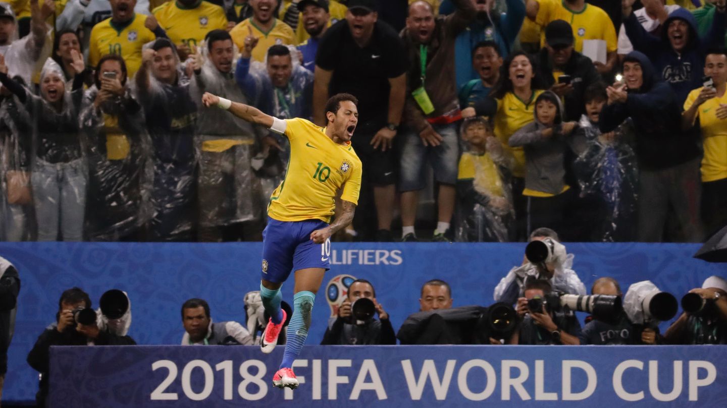 Neymar jubelt: Brasilien hat das Ticket für die Fußball-WM 2018 sicher