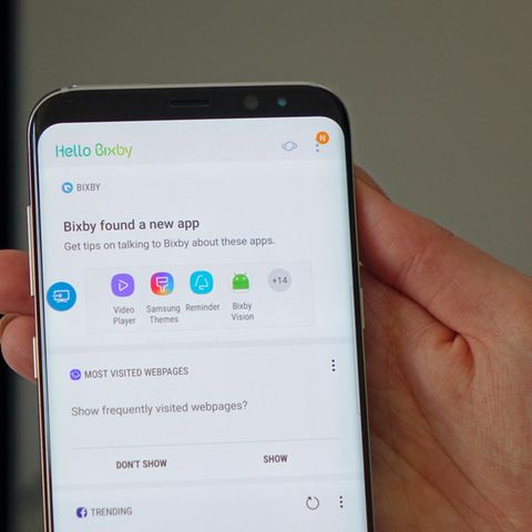 Der Assistent Bixby auf einem Samsung Galaxy S8